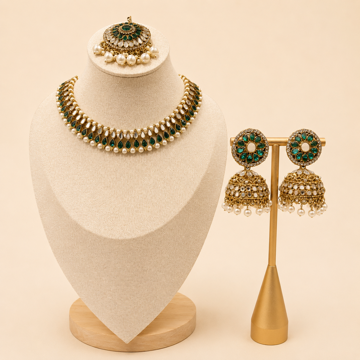 Dark Green necklace set