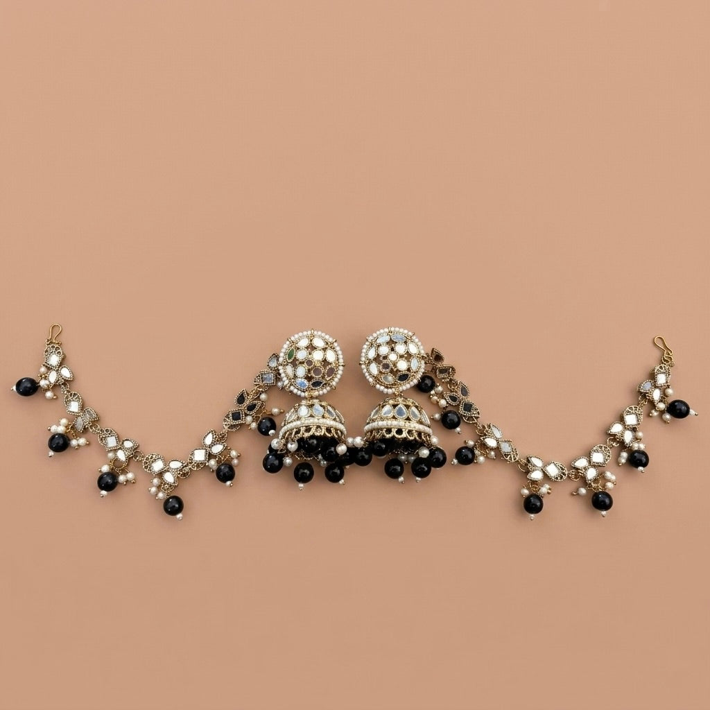 Earring with Sahara ear chain (multiple colour options)
