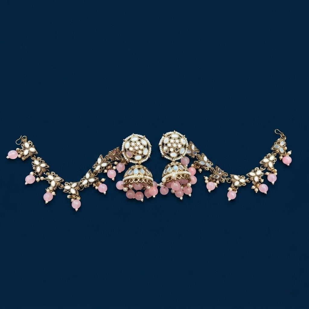 Earring with Sahara ear chain (multiple colour options)