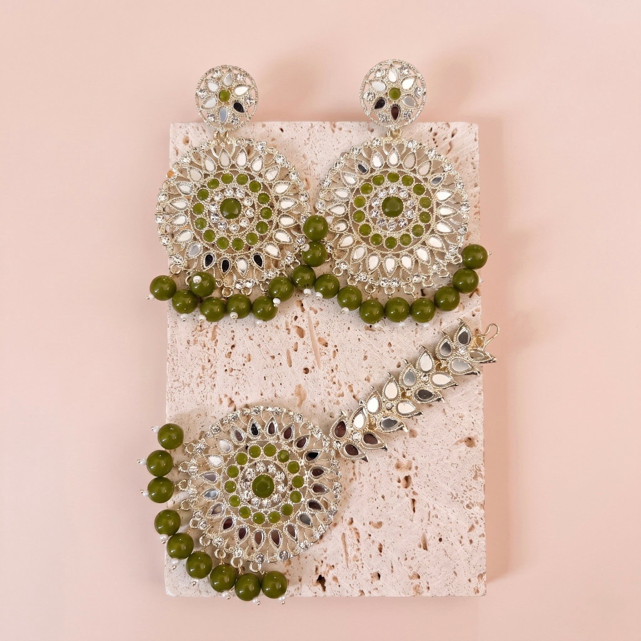 Silver earring set (multiple colour options)