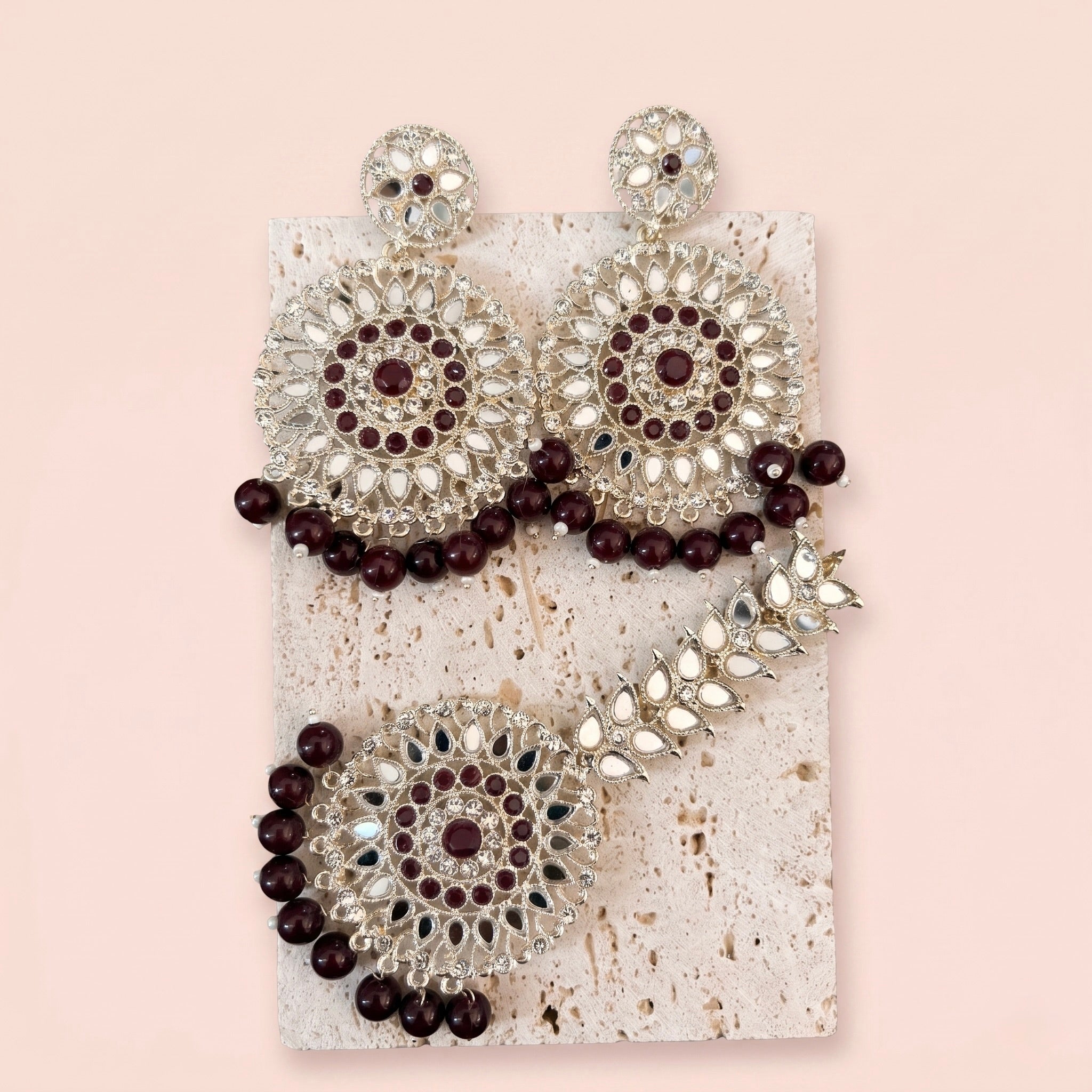 Silver earring set (multiple colour options)