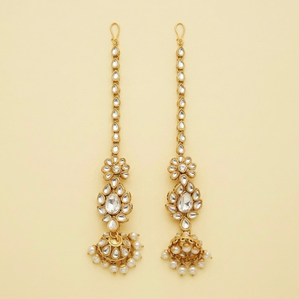 Kundan Earrings with tikka