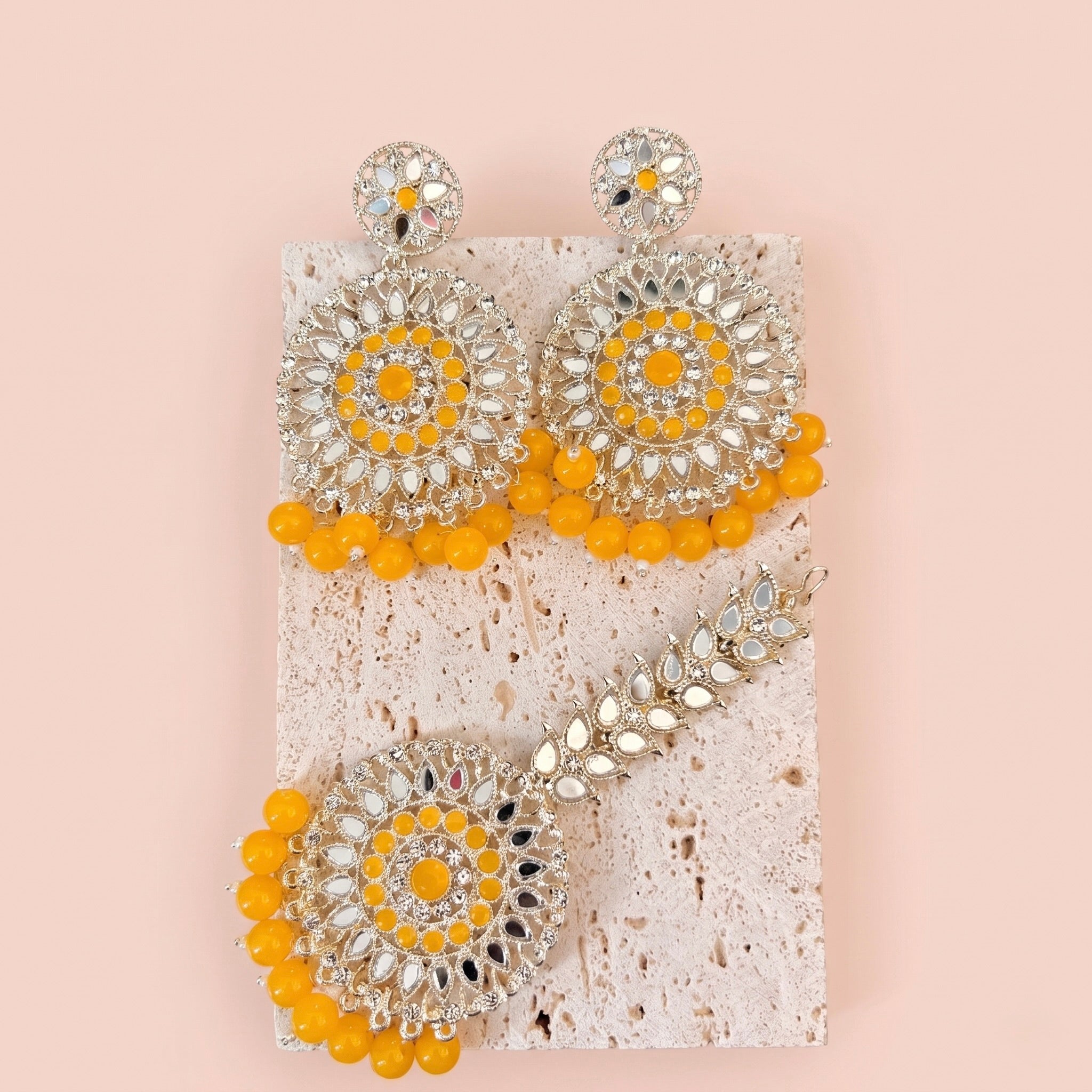 Silver earring set (multiple colour options)
