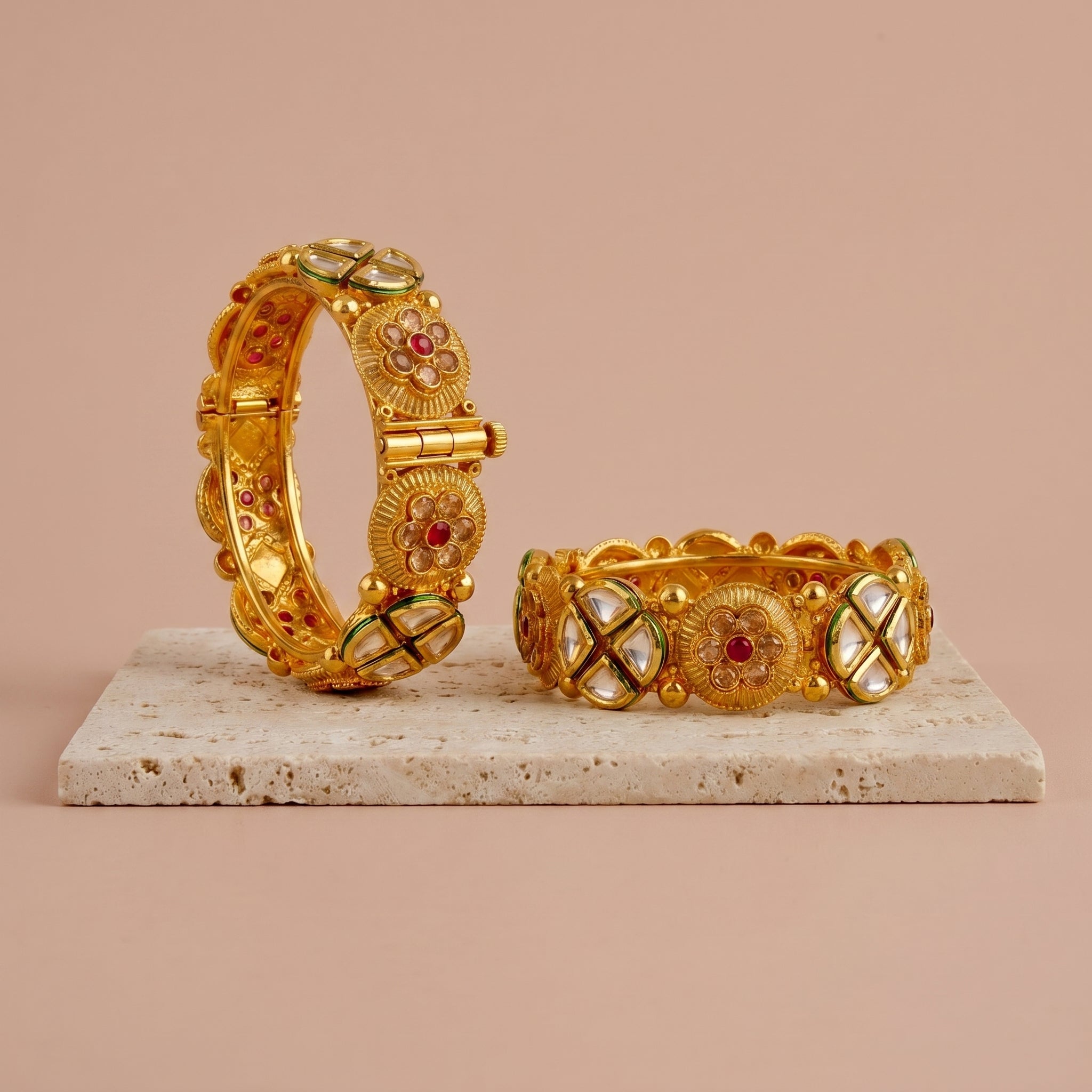 Kundan bangles