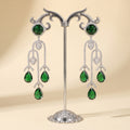 Emerald cascade drop earrings