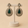Green drop earrings